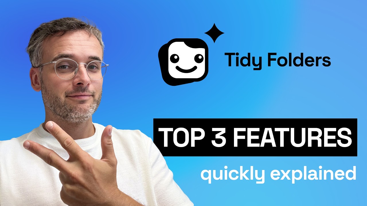 Video thumbnail: the top 3 features of the ChatGPT folders extension Tidy Folders, quickly explained